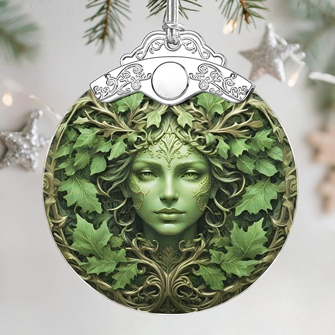 Stained Glass Ornament, Christmas Ornament, Hanging Ornaments for Home Decor & Christmas Tree Ornaments – Exquisite Holiday Decor, Xmas Gifts & Holiday Present - Tree Face