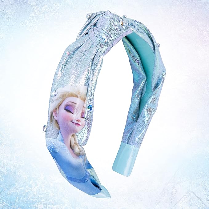 LUV HER Disney Frozen 2 Elsa One Thick Knot Headband with Diamonds For Girls - Hair Accessories For Her - Ages 3+