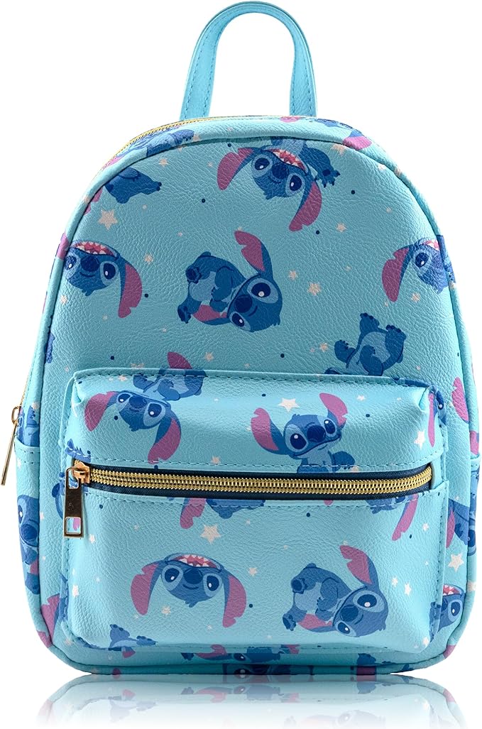 Disney Lilo and Stitch Backpack for Women, Men, Boys, Girls, Unisex | Cute PU Leather 10" Stitch Mini Backpack Purse Shoulder Purse | Stitch Bag and Stitch Accessories