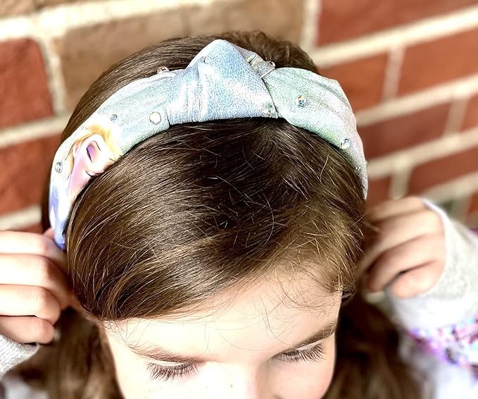 LUV HER Disney Frozen 2 Elsa One Thick Knot Headband with Diamonds For Girls - Hair Accessories For Her - Ages 3+