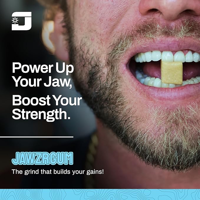 Jawzrsize OG Mastic Gum Organic - Mint Natural Mastic Chewing Gum, Sugar-Free Jawline exerciser, Strengthening Formula with NAHA, Plant-Based Oral Health Support & Organic Mastic Gum, 1.2 oz Jawline Gum
