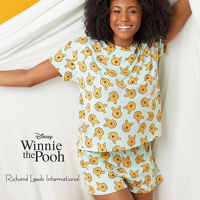 Richard Leeds International Womens Pajama Sets Disney | Hello Kitty |Snoopy Soft Stretch 2 Piece Short Lounge Sets for Women