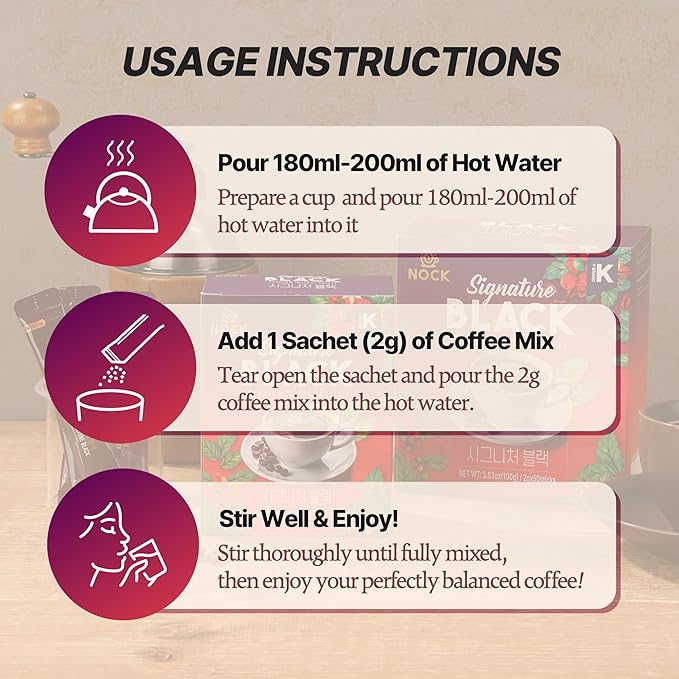 [Nokchawon] Signature Black Instant Coffee (20 Sticks, 40g) | Premium Korean Black Coffee | Great Small Christmas Gift | Warm Holiday Drink for Travel & Office