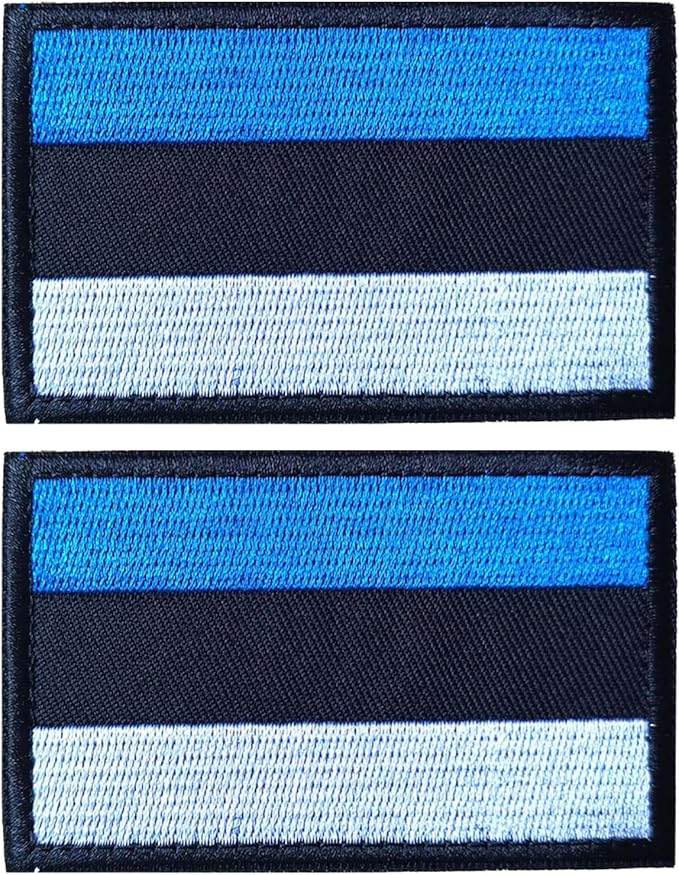 EmWoot 2PCS Estonia Flag Patch Embroidered Morale Patch Military Tactical Patches Hook and Loop