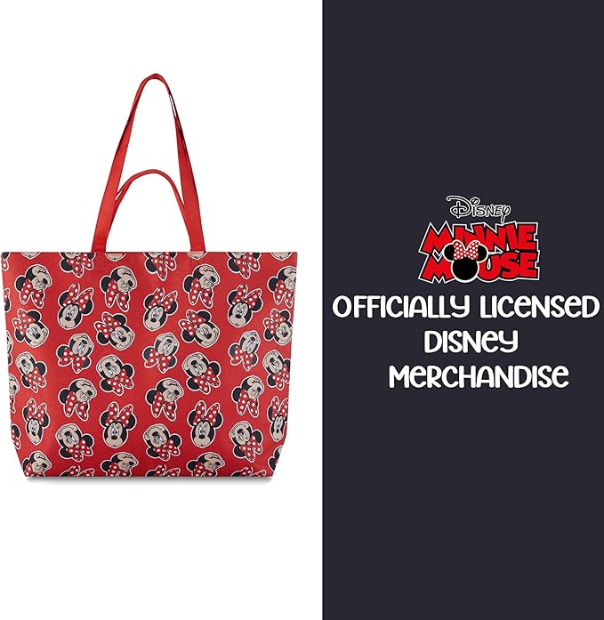 Disney Mickey and Minnie Mouse Canvas Tote bag - Girls, Boys, Teens, Adults - All Over Print Single Handle Tote Handbag