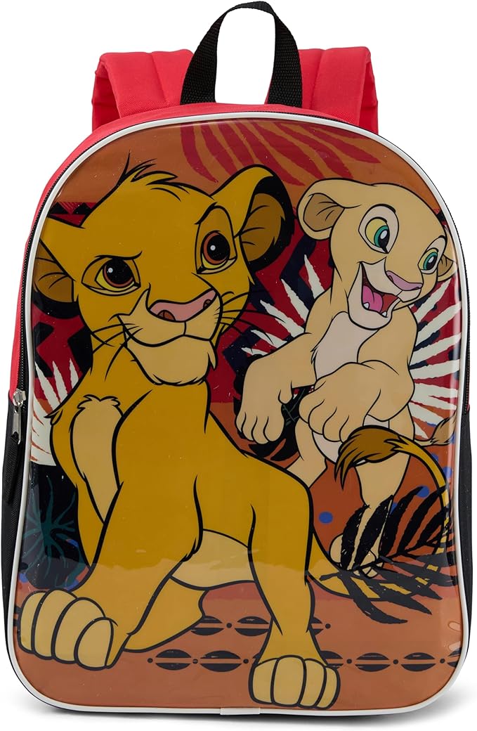 Disney Lion King Backpack for Kids - Cute & Durable Kids Backpack for Boys with Padded Straps & Zip Compartment - Ideal Toddler Bookbag for School & Travel - 15”