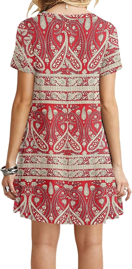 MOLERANI Women's Casual Plain Simple T-Shirt Loose Dress
