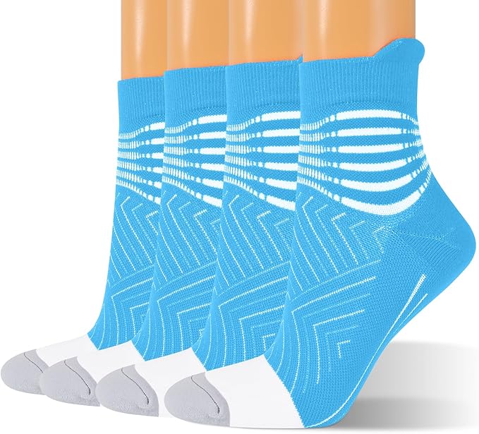 IRAMY Compression Ankle Support Socks Women - Coolmax Wicking, Cushioned Athletic, Plantar Fasciitis Relief 2/3/6 Pairs
