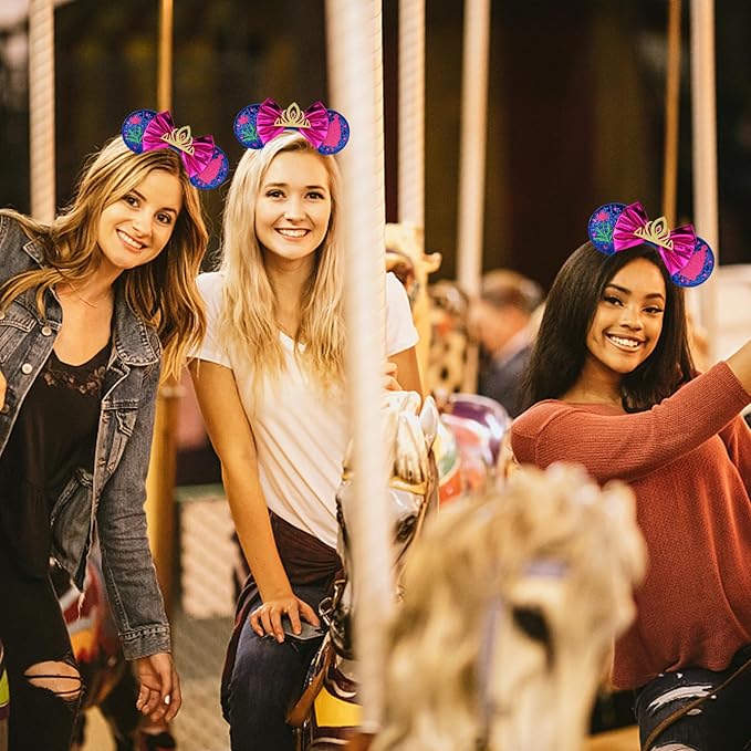 FANYITY Tiana Mouse Ears, Sequin Mouse Ears Headband for Boys Girls Women (SX)