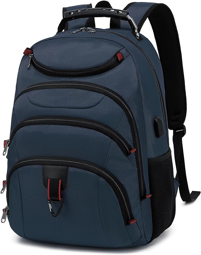 Boavan Laptop Backpack for men, 15.6 inch Laptop Bag with USB Port, Waterproof Travel Work Backpack Purse, Anti-Theft Teacher Nurse Doctor Casual Bookbags Office Business backpack，Classic Navy