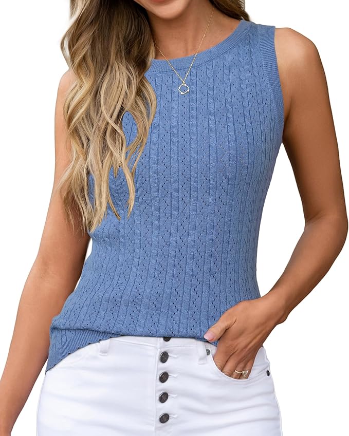 Arach&Cloz Women's Wool Blend Sweaters Non See Through All-Season Business Casual Tank 2026