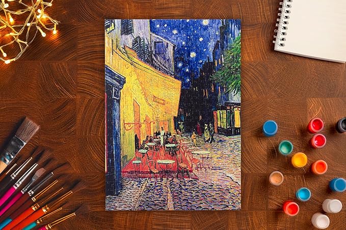 MOSAIC PUZZLES Cafe Terrace at Night Puzzles for Adults - Premium Jigsaw Puzzles, 500 Pieces