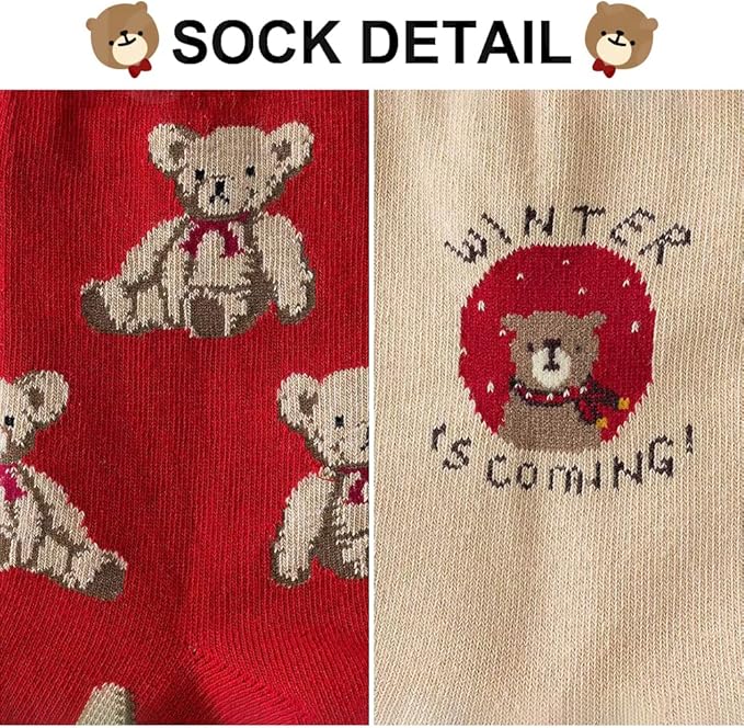 IIG 3-6 Pairs Womens Cute Animal Patterned Funny Novelty Cotton Crew Socks