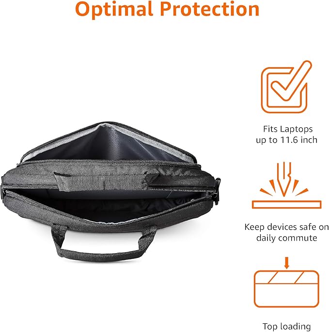Amazon Basics Laptop Carrying Case Shoulder Strap, 10-pack, 11.6 inch, Black