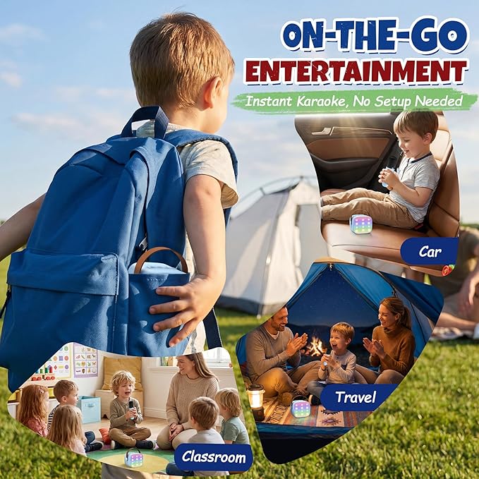 YLL Karaoke Machine for Kids, Portable Mini Speaker with 2 Wireless Microphones, 2026 Top Birthday Toys Gifts for Boys Girls 3, 4, 5, 6, 7, 8, 9, 10, 11, 12+ Years Old Grandkids Family Party (Blue)