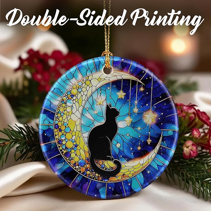Black Cat Ornaments, Christmas Ornaments: Christmas Tree Decorations, Holiday Decor, Stocking Stuffers, Gift Ideas, Xmas Gift, Pet Lover Gifts & Gifts for Cat Lover