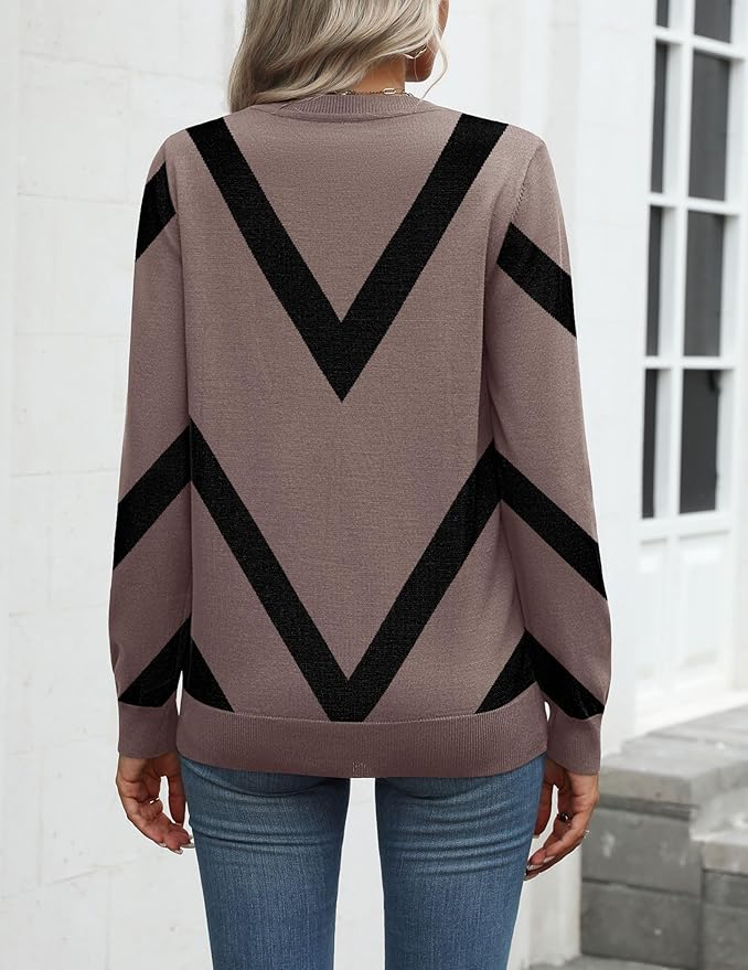 Zeagoo Womens 2026 Fall Sweaters Long Sleeve Tops Classic Crew Neck Pullover Sweaters Loose Dressy Casual Basic Clothes