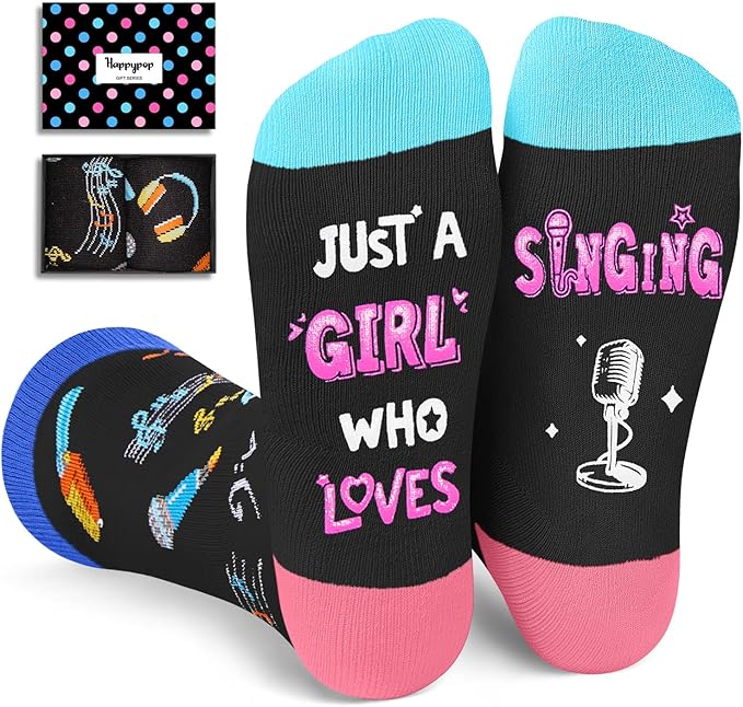 HAPPYPOP Music Gifts for Women - K Pop Singing Socks for Teen Girls Singers Kpop Fans Lovers