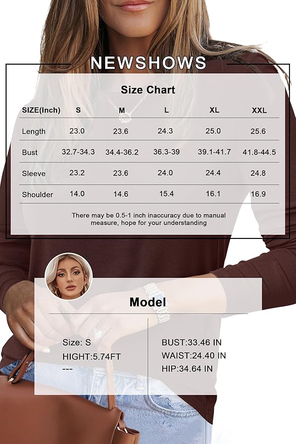 Newshows Women's Wool Blend Warm Long Sleeve Undershirt Stretchy Basic Business Casual Shirts Soft Layering Tops