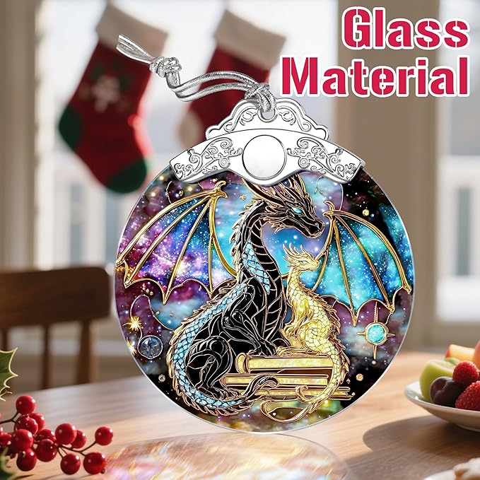Christmas Ornaments – Dragon Ornaments for Christmas Tree, Xmas Decorations, Holiday Decor, Ideal Gifts for Dragon Lover, Holiday Present & Xmas Gift, Festive Gifts for Neighbor, Friends and Family