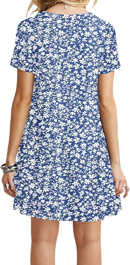 MOLERANI Women's Casual Plain Simple T-Shirt Loose Dress