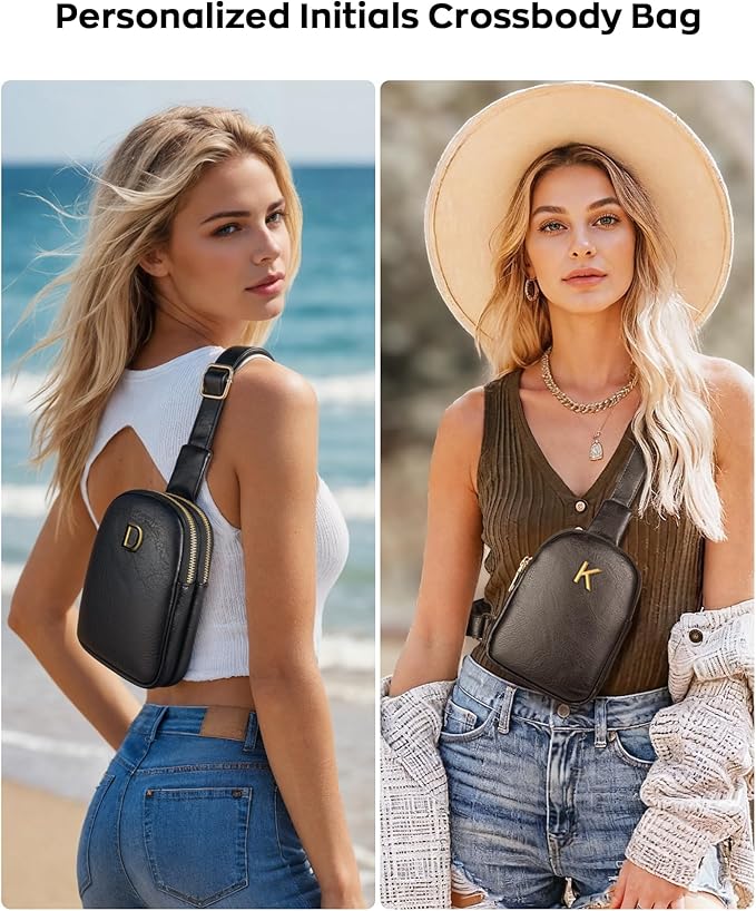 Personalized Gifts for Teen Girls Women, Initial Sling Bag, Adjustable Strap, Lightweight & Mini Crossbody Bag, Travel Essentials, Birthday Gifts for Women Friends Female, Initial Teacher Bag
