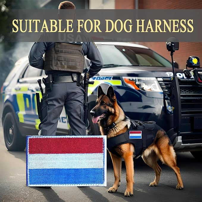 EmWoot 2PCS Luxembourg Flag Patch Embroidered Morale Patch Military Tactical Patches Hook and Loop