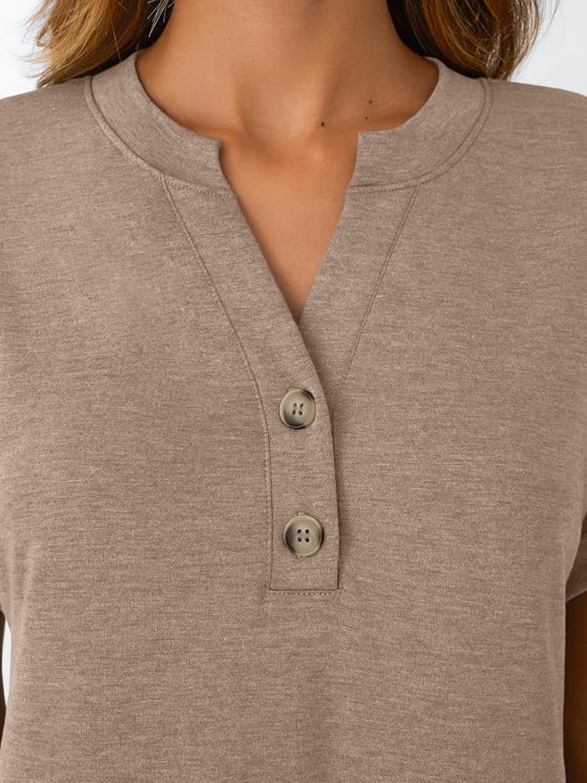 AUTOMET Women's Short Sleeve Shirts Henley Dressy Casual Summer Tops 2026 Spring Fashion Trendy Cute T-Shirts