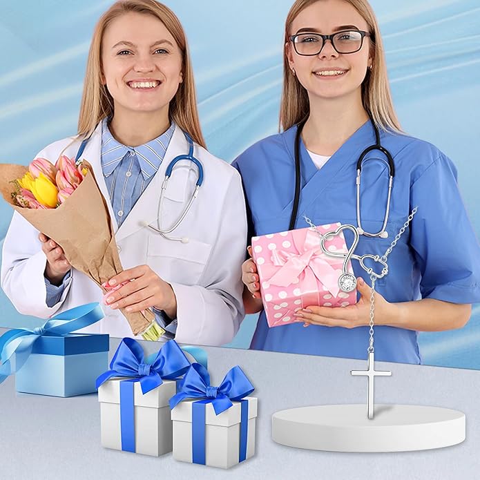 SmileBelle Nurse Gifts for Women, Nurse Necklace as Nursing Appreciation Practitioner Gifts for Nurses Female, Nursing School Stainless Steel Medical Assistant as Accessories for Work Woman New Nurses