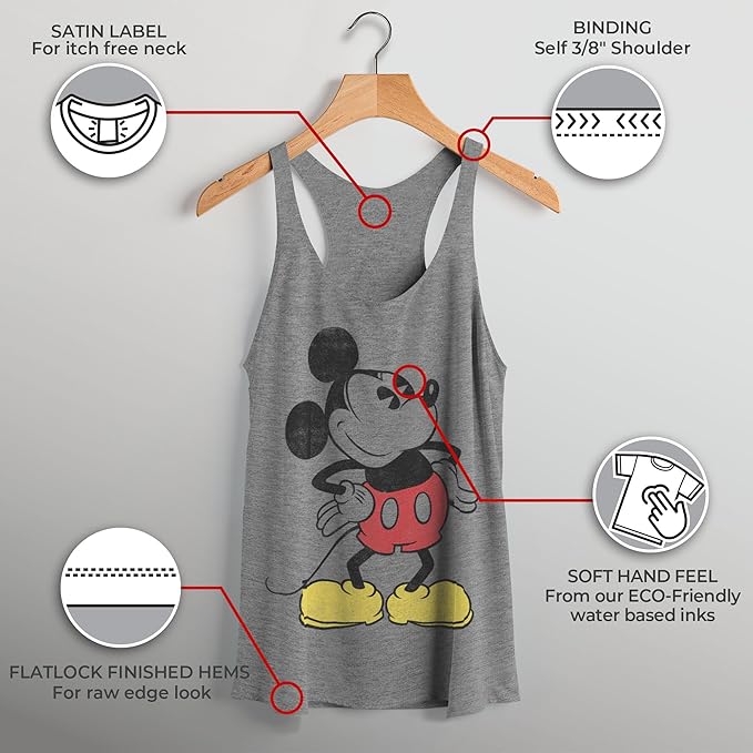 Women's Mickey & Friends Classic Mickey Distressed Racerback Tank Top