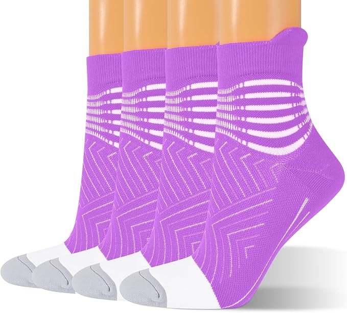IRAMY Compression Ankle Support Socks Women - Coolmax Wicking, Cushioned Athletic, Plantar Fasciitis Relief 2/3/6 Pairs