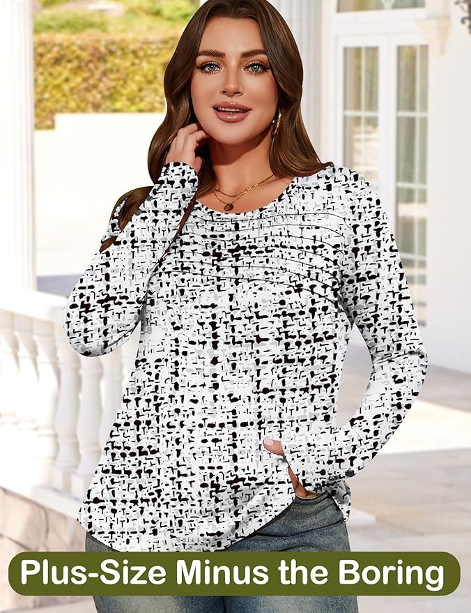 Blouses for Women Dressy Casual Long Sleeve Fall Fashion Tops Trendy Outfits for Work Office Shirts Thicker Clothes