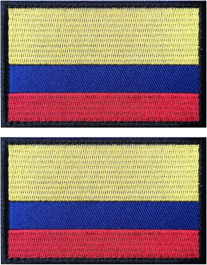 EmWoot 2PCS Colombia Flag Patch Embroidered Morale Patch Military Tactical Patches Hook and Loop