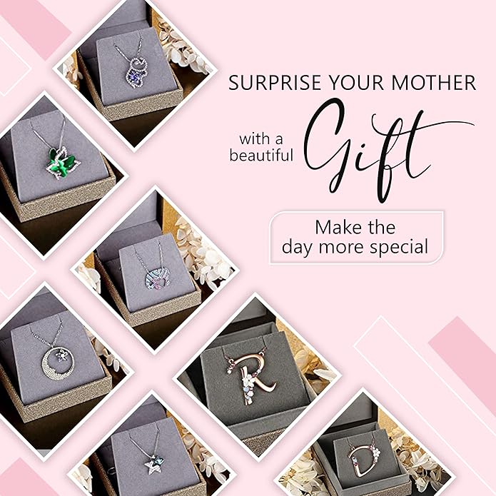 GEMMANCE Gift Butterfly Birthstone Crystal Necklace, Silver Tone with 18”+2” Chain, Necklace for Mother’s Day Anniversary Birthday Gifts for Women and Daughter, Valentine's Day