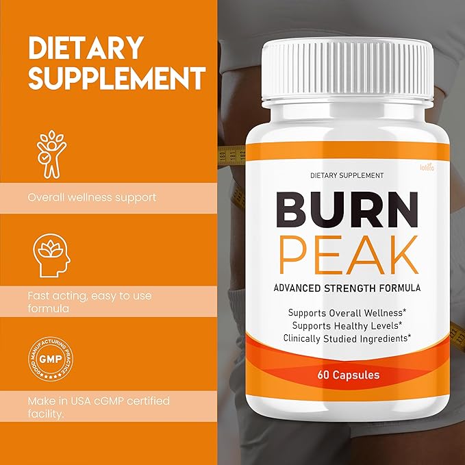 (2 Pack) Burn Peak Capsules BurnPeak Loss Support Formula Supplement Pills Natural Vitamin Maximum Energy Pre Workout Booster Healthy Digestion Sexy Slim Body Wellness Sculpt Reviews Pastillas (120ct)