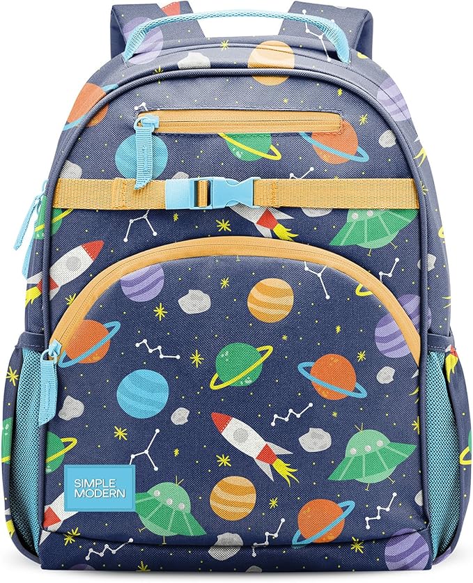 Simple Modern Medium Toddler Backpack for School Girls and Boys | Kindergarten Elementary Kids Backpack | Fletcher Collection | Kids - 15" tall | Outer Space