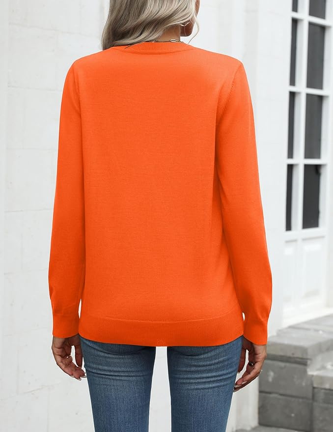 Zeagoo Womens 2026 Fall Sweaters Long Sleeve Tops Classic Crew Neck Pullover Sweaters Loose Dressy Casual Basic Clothes