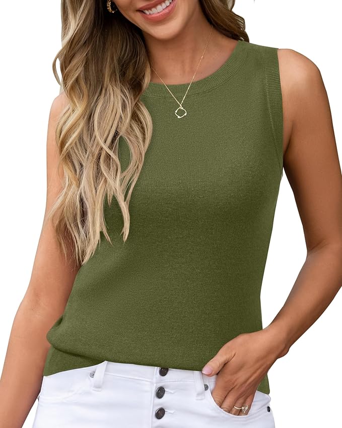 Arach&Cloz Women's Wool Blend Sweaters Non See Through All-Season Business Casual Tank 2026
