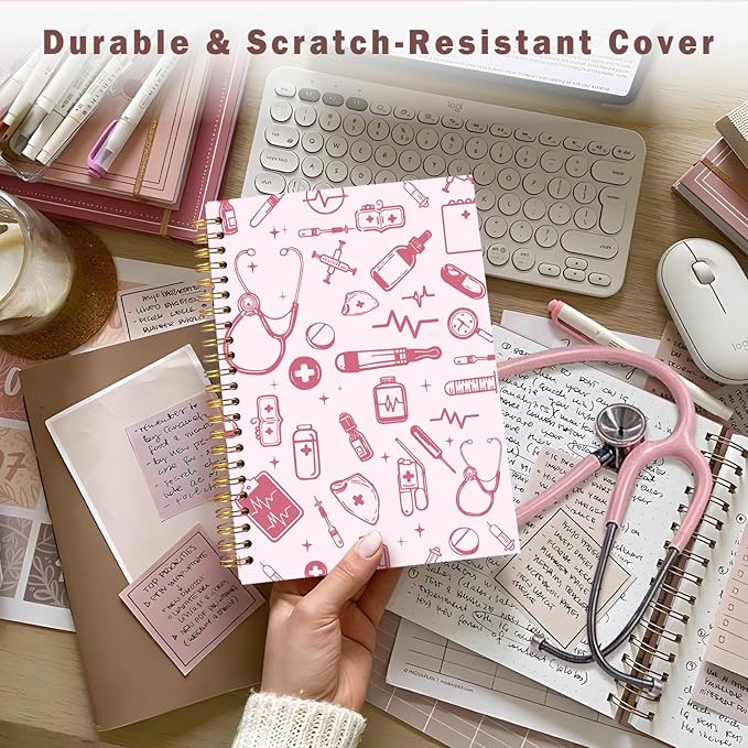 Lacama Nurse Gifts for Women, Pink Nurse Notebook Journal, Gifts for Nurses, Christmas Gift, Nursing School Essentials, Notebook for School Office Supplies 5.5x8.3 Inch
