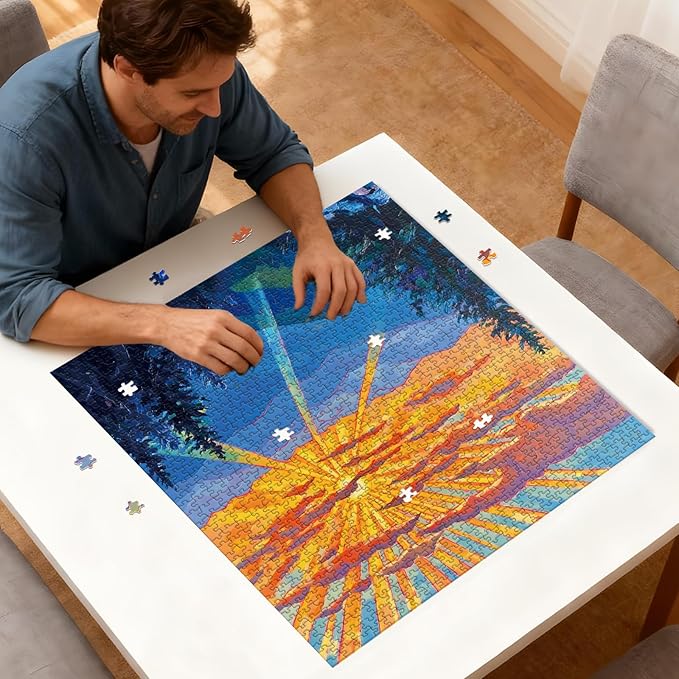 Saralluna Puzzle for Adults 1024 Pieces, Bold Sunset Mountain Scene Puzzle, Challening Impossible Difficult Hard Fun 1024 Pieces Jigsaw Puzzles for Adults