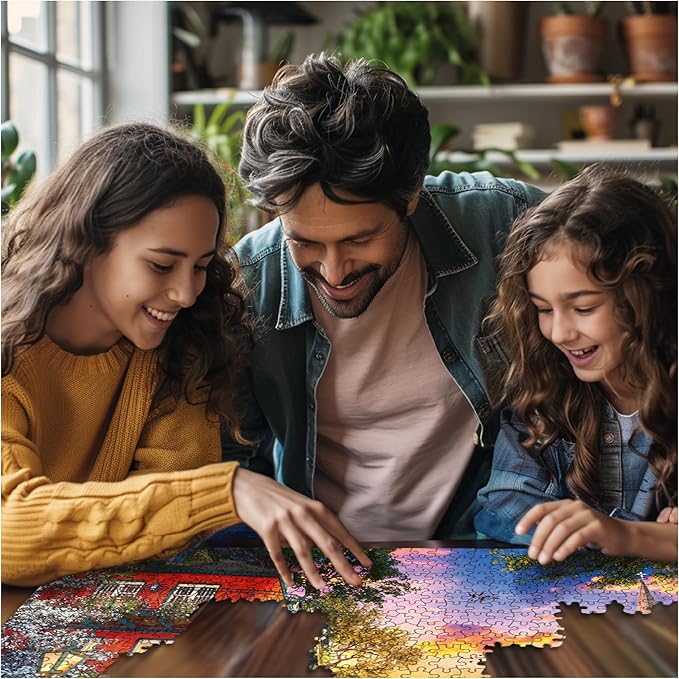 White Mountain 1000 Piece Jigsaw Puzzle Louisiana State Scenic Puzzles with Large Pieces for Adults and Family 24"x30" - Sunset in New Orleans