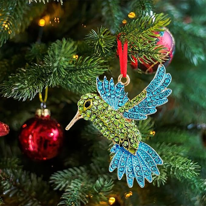 Ushinemi Hummingbird Ornaments for Christmas Tree, Hanging Hummingbird Ornament Xmas Tree Decor, Sparkles Keepsake Gifts for Mom Grandma Women Girls Sisters