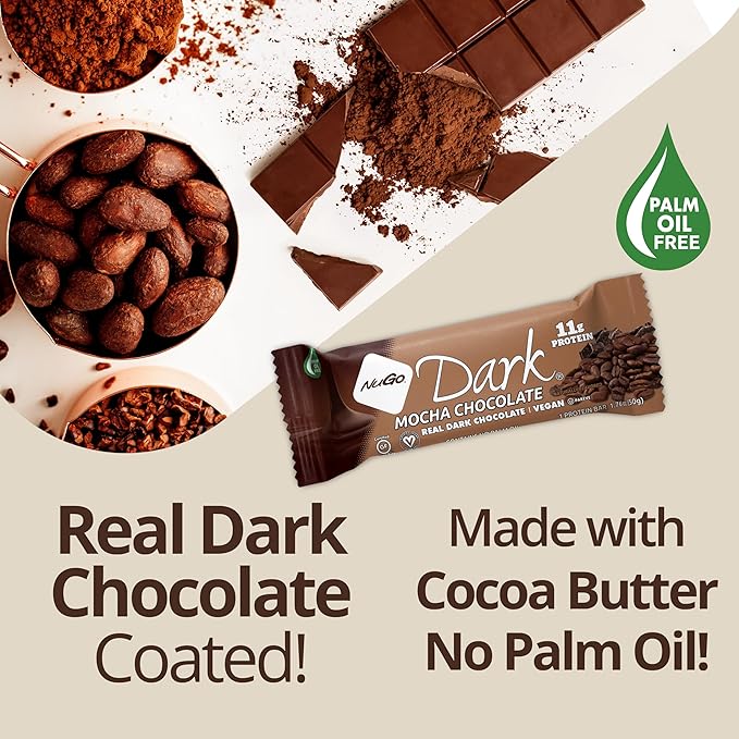 NuGo Dark Variety - Pretzel with Sea Salt 12 Bars & Dark Coconut 12 Bars, 10-12g Protein Bar, Vegan, Gluten Free, Non-GMO, Kosher Pareve, 24 Count