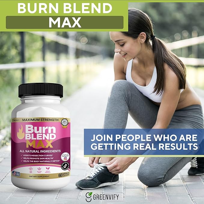 Burn Blend Max Natural Supplement, 60 Capsules, All Natural Ingredients, Vegan Friendly, Gluten Free, 30-Day Supply (3)