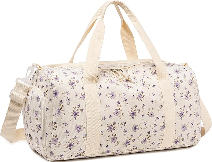 BTOOP Duffle Bag for Gym Sports Women Girls Workout Travel Bag Weekender with Shoe Compartment and Wet Pocket