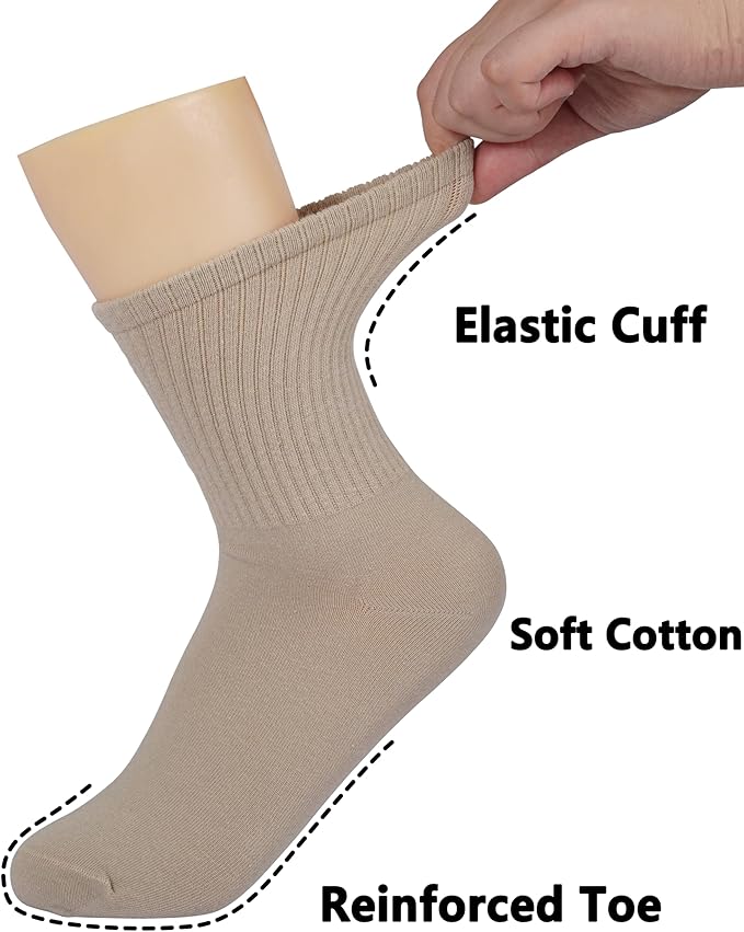BomKinta Women Casual Calf Socks - Cute Cotton Crew Socks - Soft Above Ankle Sock 6 Pairs Size 5-10