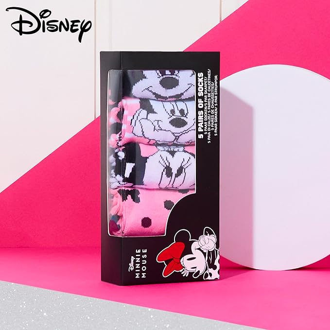 Disney Stitch Ankle Socks for Women, Teens US Size 4–9, Pack of 5 Casual Ladies Socks, Gifts for Her