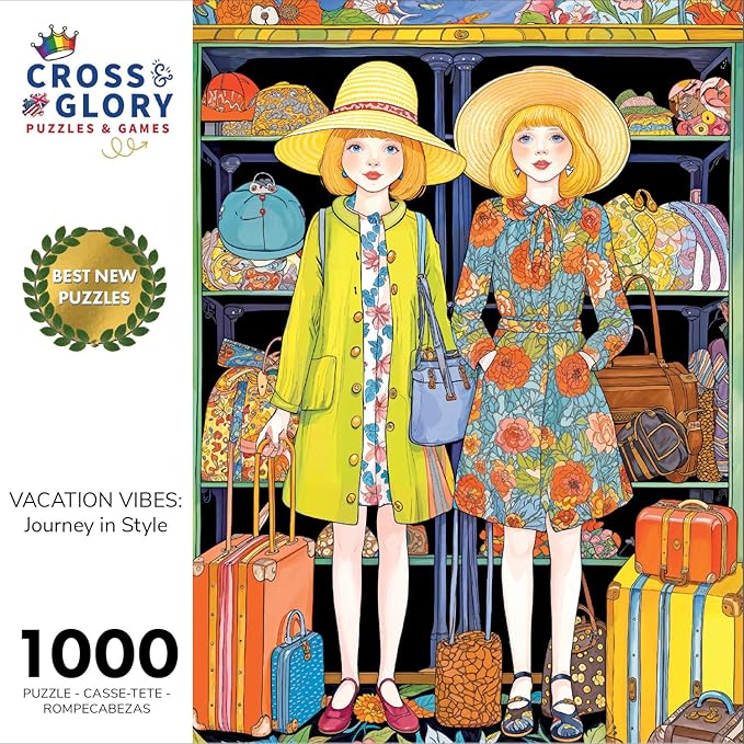 Cross & Glory – Jigsaw Puzzle for Adults 1000 Piece | Vacation Vibes: Journey in Style | Whimsical Art Style | Vibrant Design | Satin Finish | 20x27 Inches