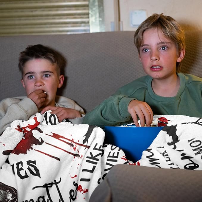 Loxezom Horror Movie Gifts Blanket 60" X 50", Halloween Christmas Birthday Gifts for Horror Movie Lovers, Scream Blanket/Merch/Birthday Party Decorations, Scary Movie Blanket