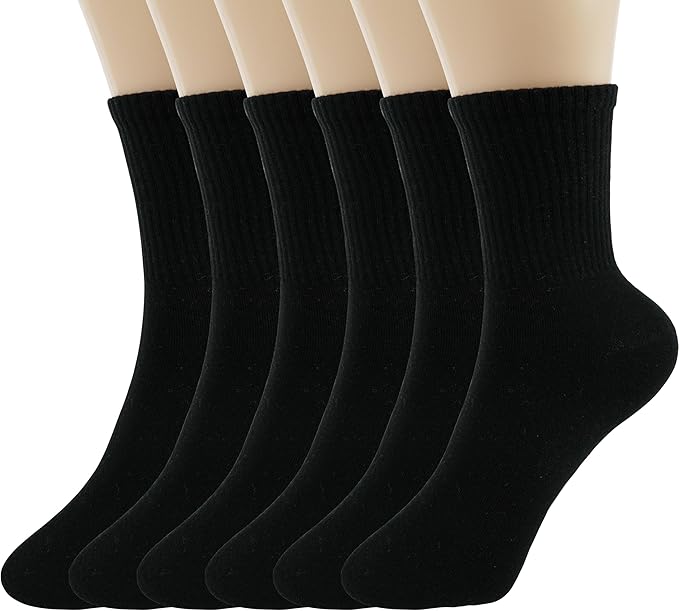 BomKinta Women Casual Calf Socks - Cute Cotton Crew Socks - Soft Above Ankle Sock 6 Pairs Size 5-10
